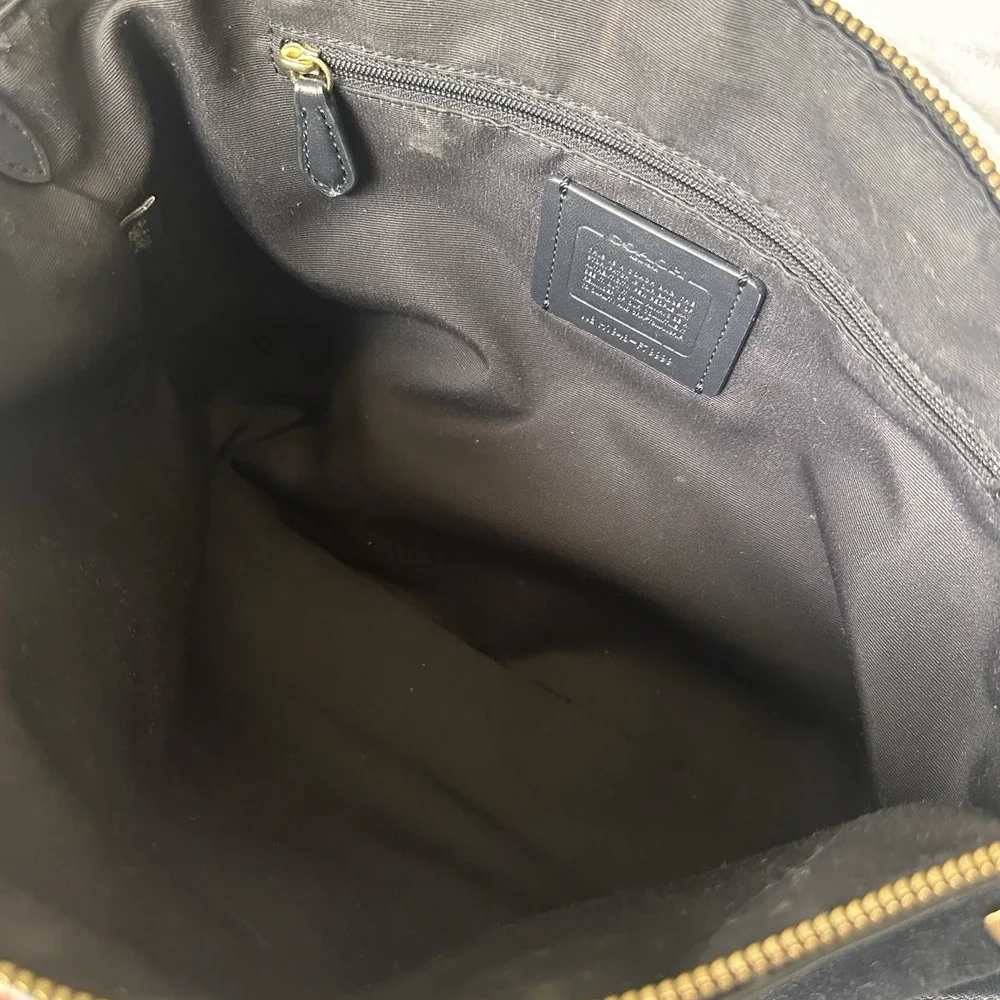 Coach Prairie Satchel Black Leather Suede Crossbody Bag Minimalist